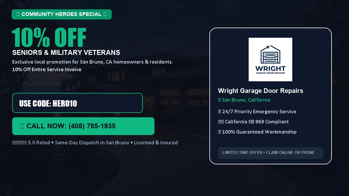 10% OFF Senior Citizens (65+) & Military / Veteran Community Discount in San Bruno, CA